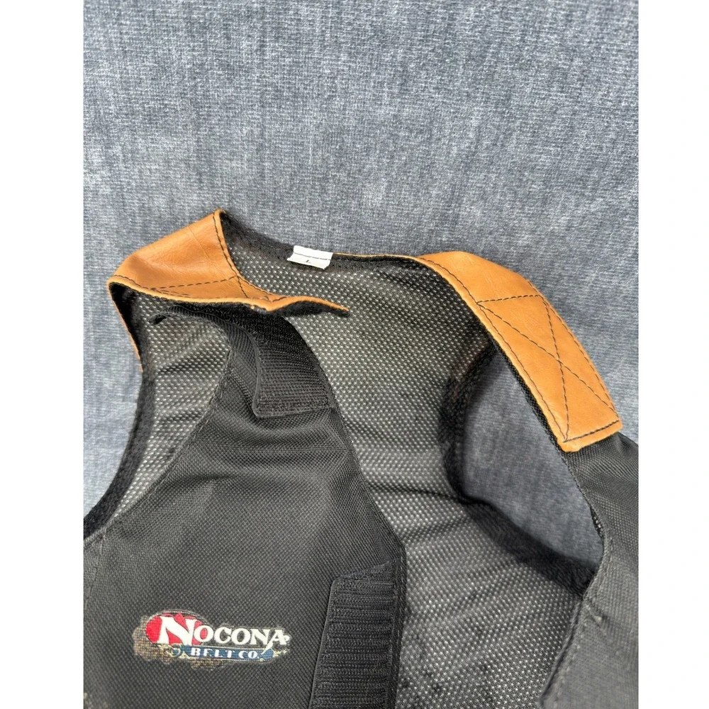 M&F Western Kids Rodeo Bull Rider Vest Large Black Nocona Cowboy Costume Adj